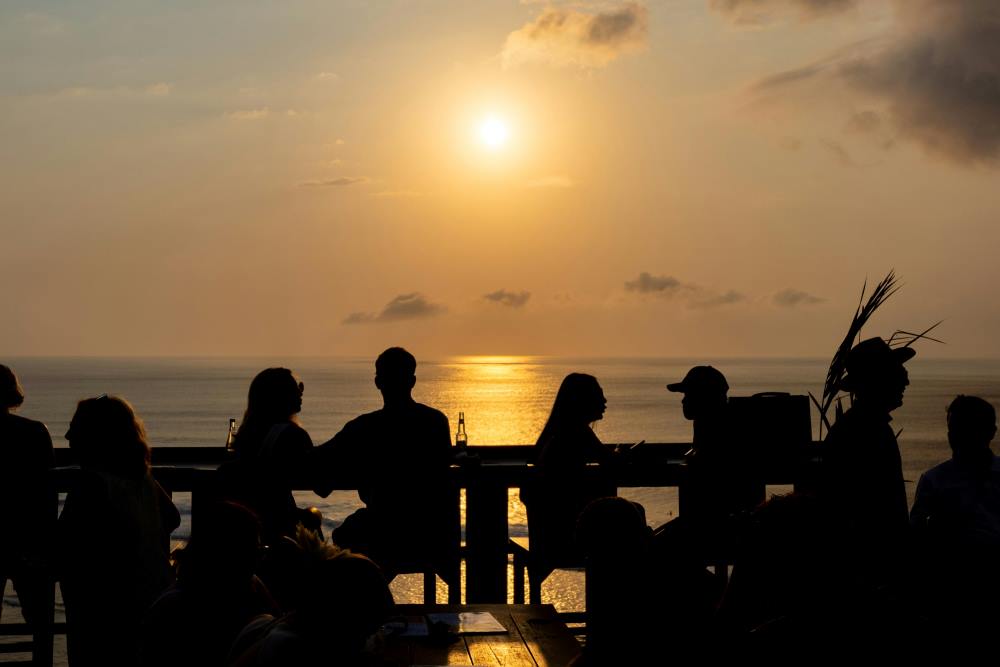 Silhouetted Sunset Gathering 